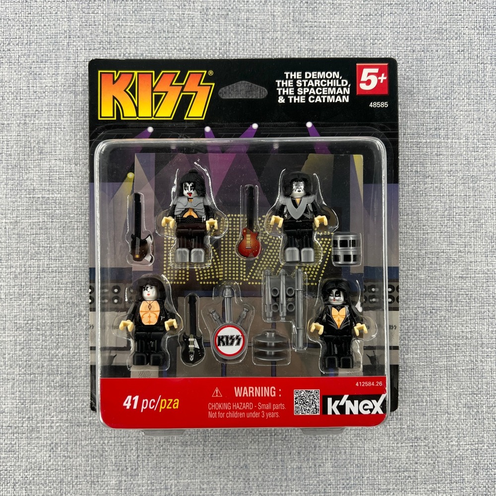 NEW K'NEX KISS Figure Set 41pc Black Rock Band Music Collectible Toy Gift 48585